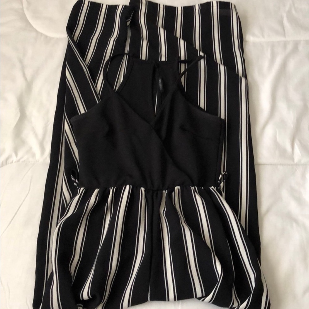 Papermoon Black & White Striped Jumpsuit